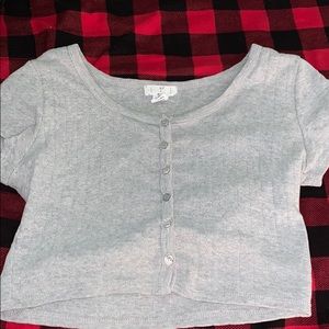 Grey Button Top